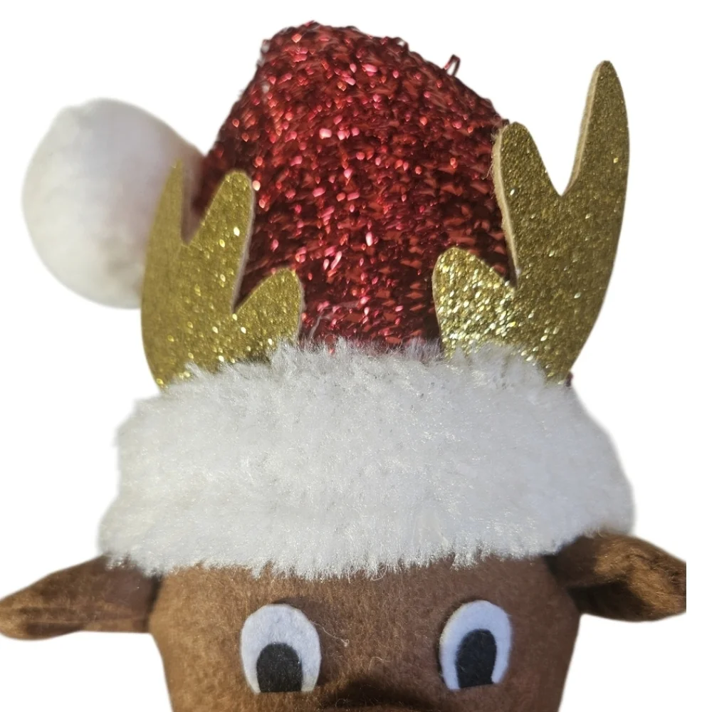 Festive Reindeer Headband Red Santa Hat Holiday Antlers Green Hair Accessory 14